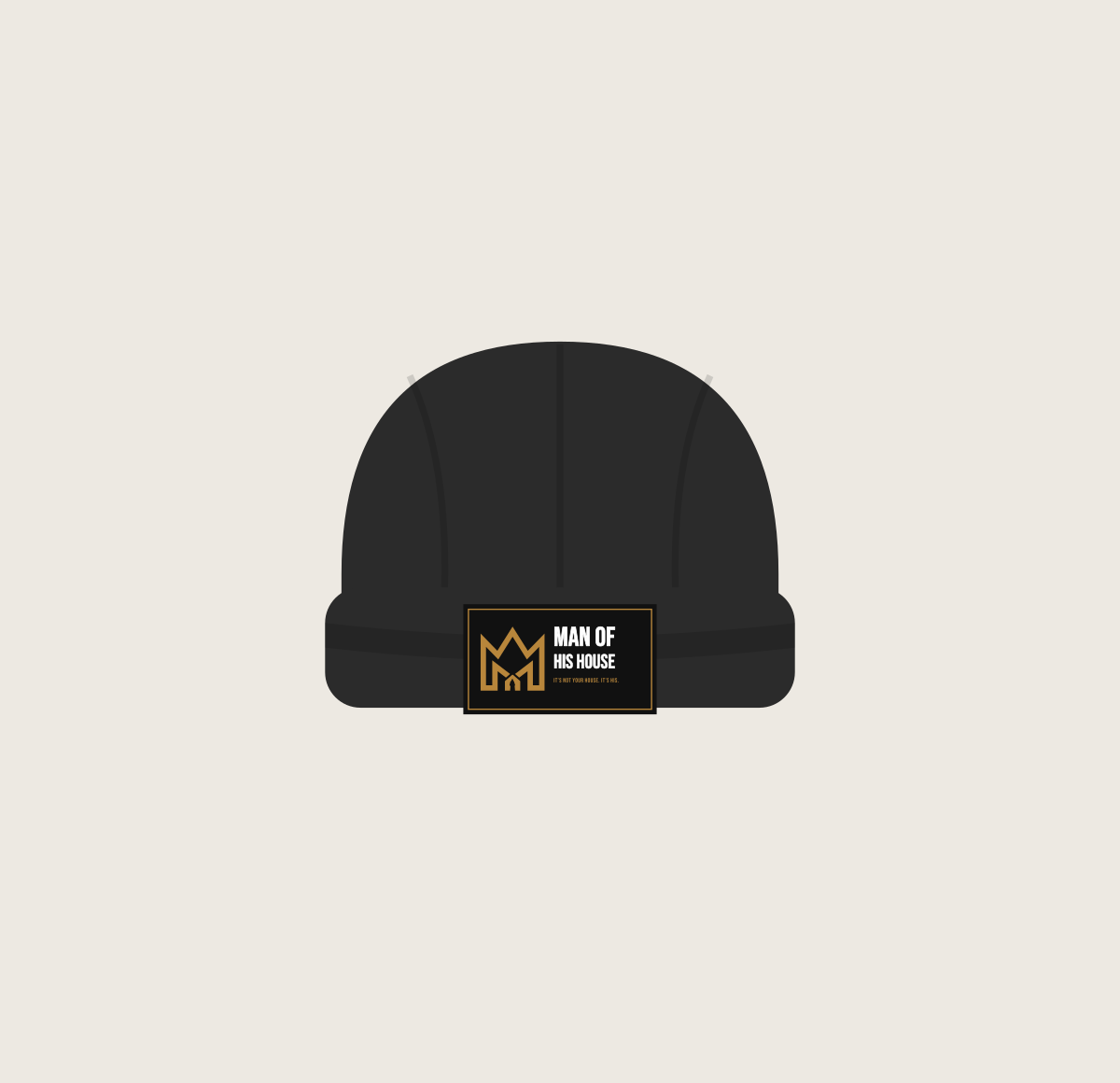 Black beanie with woven Man of His House patch